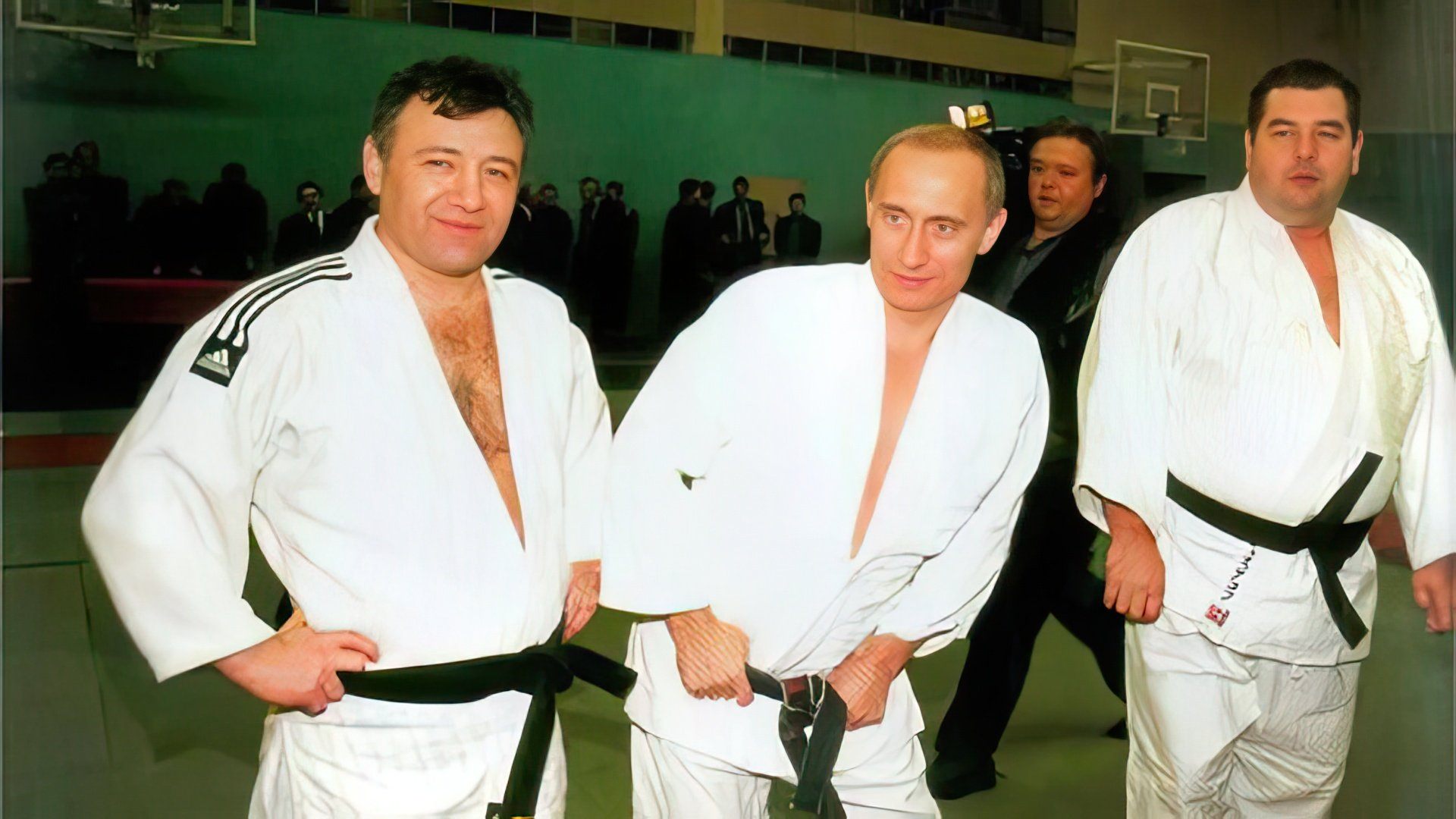 Аркадий Ротенберг и Владимир Путин на тренировке